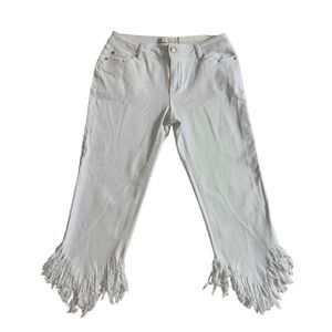 Cato Est 1946 Denim fringe White Capri Denim size 8